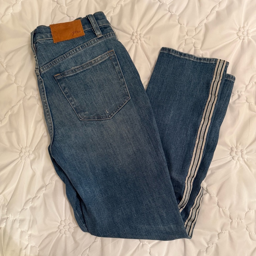 J. Crew Blue Jeans with Stripe detailing